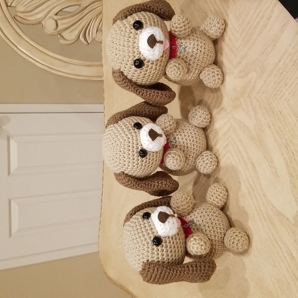 SOLD Crochet Puppy Dog with Collar - Picture 8 of 10